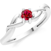 Ruby Celtic Inspired Interwoven Ring in 18ct White Gold