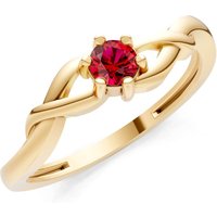 Ruby Celtic Inspired Interwoven Ring in 18ct Gold