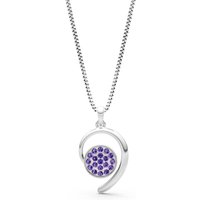 Amethyst Aria Gemstone Pendant Necklace in 9ct White Gold