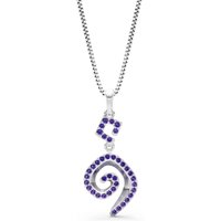Amethyst Gemstone Celtic Spiral Pendant Necklace in 18ct White Gold