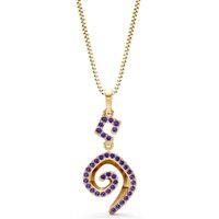 Amethyst Gemstone Celtic Spiral Pendant Necklace in 18ct Gold