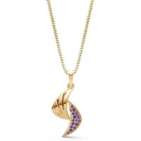 Amethyst Curve Gemstone Pendant Necklace in 9ct Gold