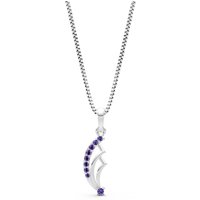 Amethyst Cluster Gemstone Pendant Necklace in 9ct White Gold
