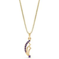 Amethyst Cluster Gemstone Pendant Necklace in 9ct Gold
