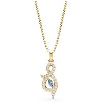 Aquamarine and Diamond And Shape Pendant Necklace in 18ct Gold
