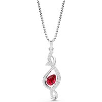 Ruby and Diamond Infinity Drop Pendant Necklace in 18ct White Gold