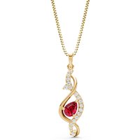 Ruby and Diamond Infinity Drop Pendant Necklace in 18ct Gold
