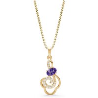 Amethyst and Diamond Bloom Pendant Necklace in 9ct Gold