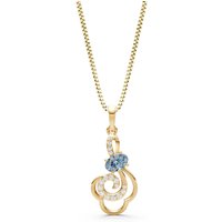 Aquamarine and Diamond Bloom Pendant Necklace in 18ct Gold