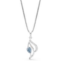 Aquamarine and Diamond Petal Pendant Necklace in 18ct White Gold