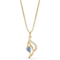 Aquamarine and Diamond Petal Pendant Necklace in 18ct Gold