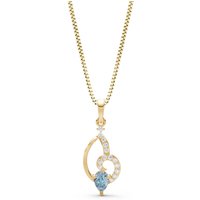 Aquamarine and Diamond Butterfly Wing Pendant Necklace in 18ct Gold