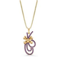 Amethyst Ribbon Pendant Necklace in 9ct Gold