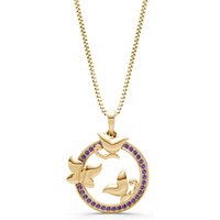 Amethyst Butterflies Pendant Necklace in 18ct Gold