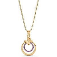 Amethyst Butterfly Double Ring Pendant Necklace in 18ct Gold