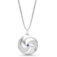 Amethyst and Diamond Galaxy Luminous Pendant Necklace in 18ct White Gold