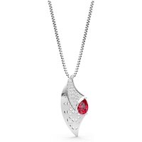 Ruby and Diamond Pear Gemstone Pendant Necklace in 18ct White Gold