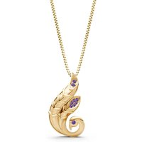 Amethyst Peacock Pendant Necklace in 18ct Gold