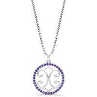 Amethyst Pendant Necklace in 18ct White Gold