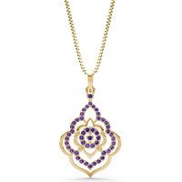 Amethyst Blossom Gold Pendant Necklace in 18ct Gold