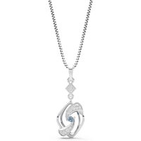 Aquamarine and Diamond Gemstone Pendant Necklace in 18ct White Gold