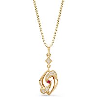 Ruby and Diamond Gemstone Pendant Necklace in 9ct Gold