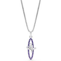 Amethyst Butterfly Pendant Necklace in 9ct White Gold