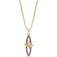 Amethyst Butterfly Pendant Necklace in 9ct Gold