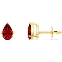 Ruby Pear Stud Earrings in 18ct Gold