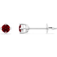 Ruby Stud NSEW 3mm Prong Earrings in 18ct White Gold