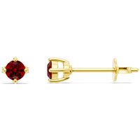 Ruby Stud NSEW 3mm Prong Earrings in 18ct Gold