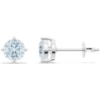 Aquamarine Stud NSEW 5mm Prong Earrings in 18ct White Gold