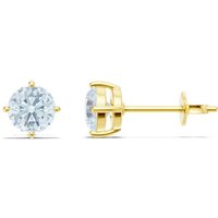 Aquamarine Stud NSEW 5mm Prong Earrings in 18ct Gold