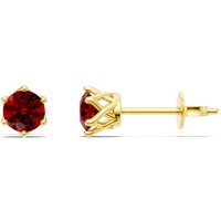 Ruby 6 Prong Earrings in 18ct Gold