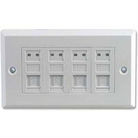 Quad Port RJ45 CAT 5E Faceplate Module Kit (Requires backbox LN 2741