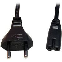 2m Mains Lead Plug EURO Plug to Figure 8 Power Cable Blac