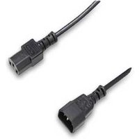C14 to C13 Mains Extension 1.8m Male to Female Power Cord Cable Blac