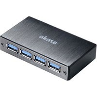 AK HB 10BK Connect 4SV Brushed Aluminium four port USB3.0