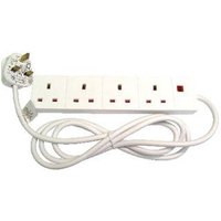 4 Way 2m UK Mains Power Extension Lead