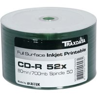 50pcs Cello Wrapped Traxdata CD R 80MIN CD R 52x Full
