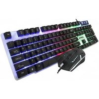 GK100 RGB Keyboard Backlit 6 Button Mouse Gaming Combo Silve