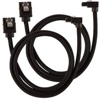 60cm Premium Braided Sleeved 90° SATA Data Cable