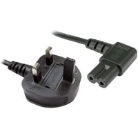 2m Right Angle Figure 8 C7 UK Mains Power Cord Cable