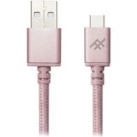 iFrogz UniqueSync Braided USB to C Fast Charge Cable Rose Gold 1m