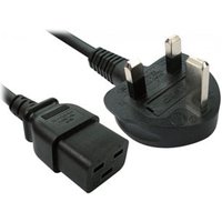 Xclio Square Connector Mains Lead UK Plug to C19 Mains Lead