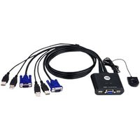 2 Port USB VGA KVM Switch Remote Port Selector