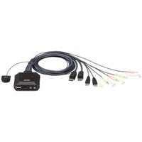 2 Port USB DisplayPort KVM Switch Remote Port Selector