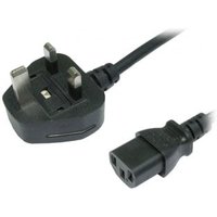 Xclio 1m Mains Kettle Lead UK Plug to C13 Power Cable Cord