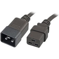 5m IEC Male C20 to Female C19 Extension Lead Black 16A 250V