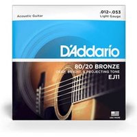 DAddario EJ11 80 20 Acoustic Guitar Strings Light 12 53